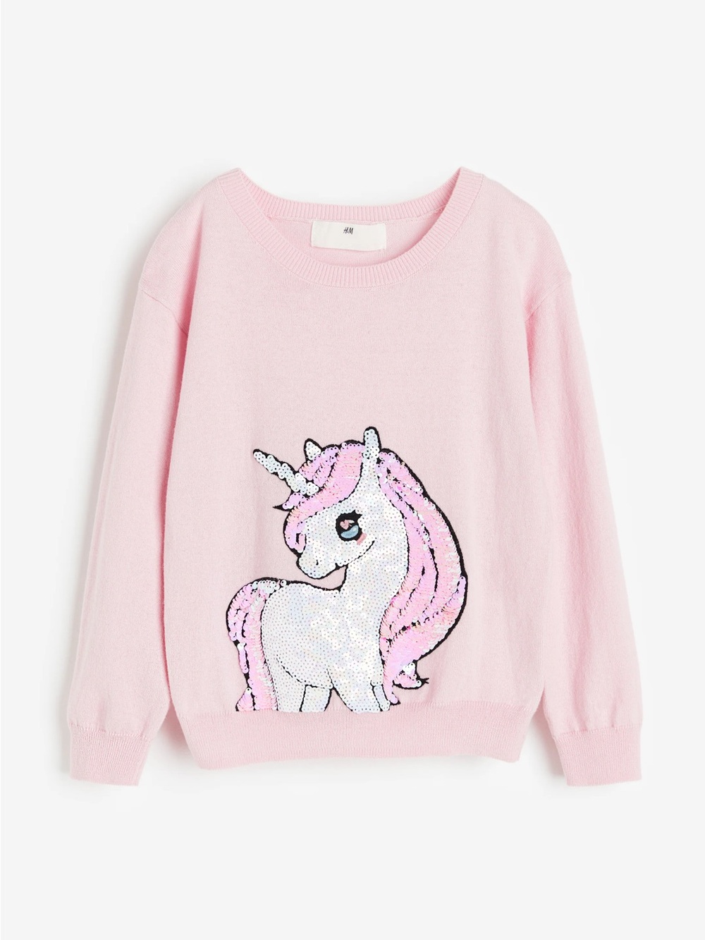 H&M unicorn sequin flip sweater